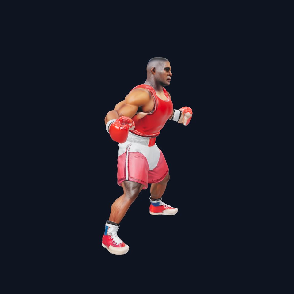 Boxer Champion Character Model Rigged and Animated